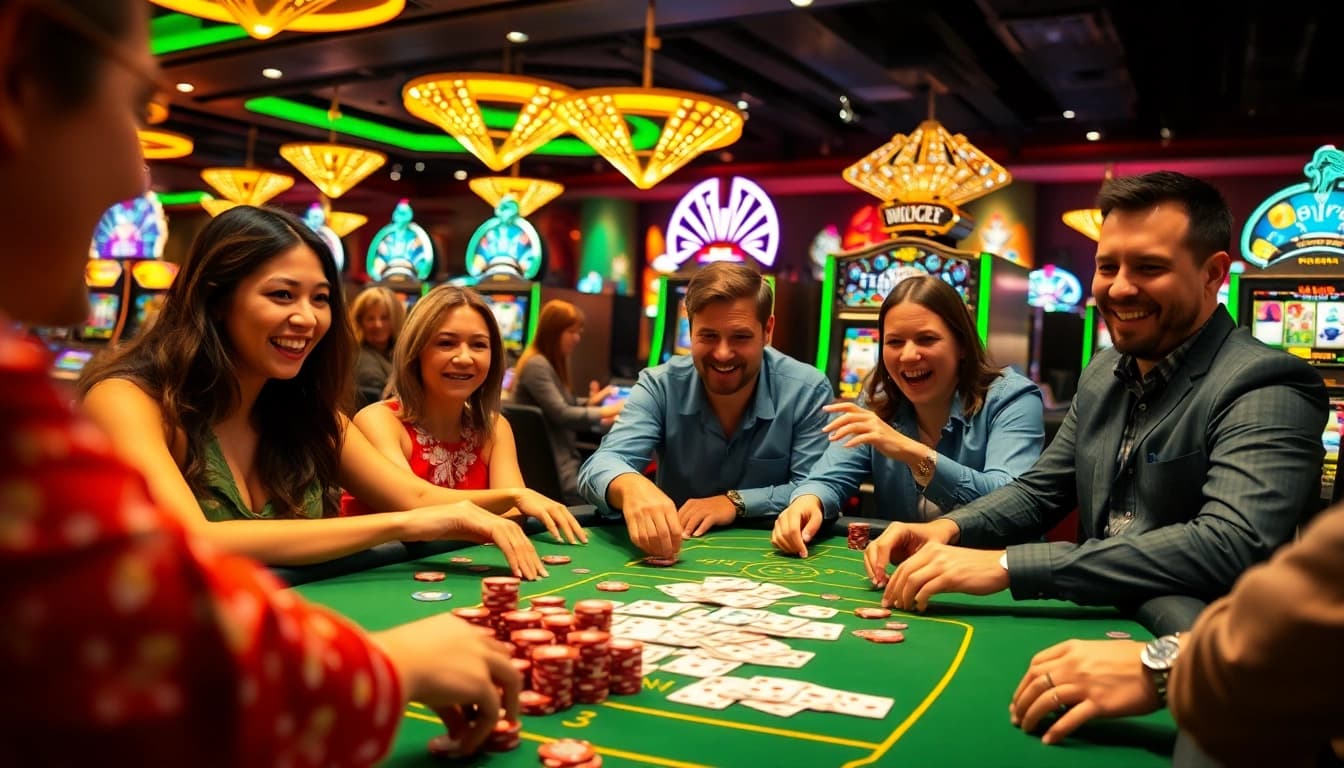 Increase your excitement at 8win with a lively casino gaming table and engaged players.