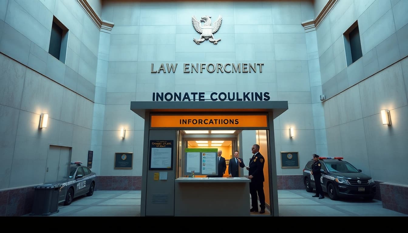 Discover orange county jail inmate booking information at a law enforcement building entrance.