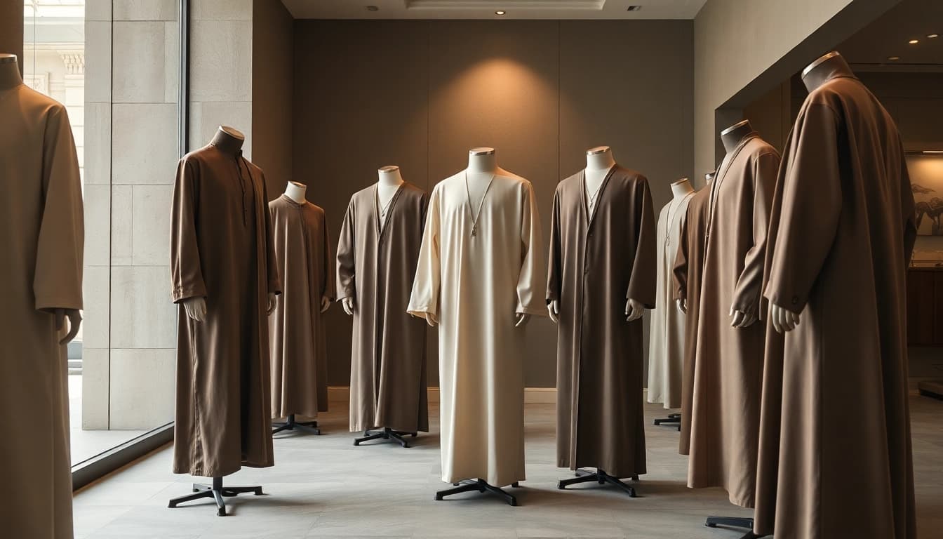Shop premium thobes featuring exquisite craftsmanship and elegance in every stitch.
