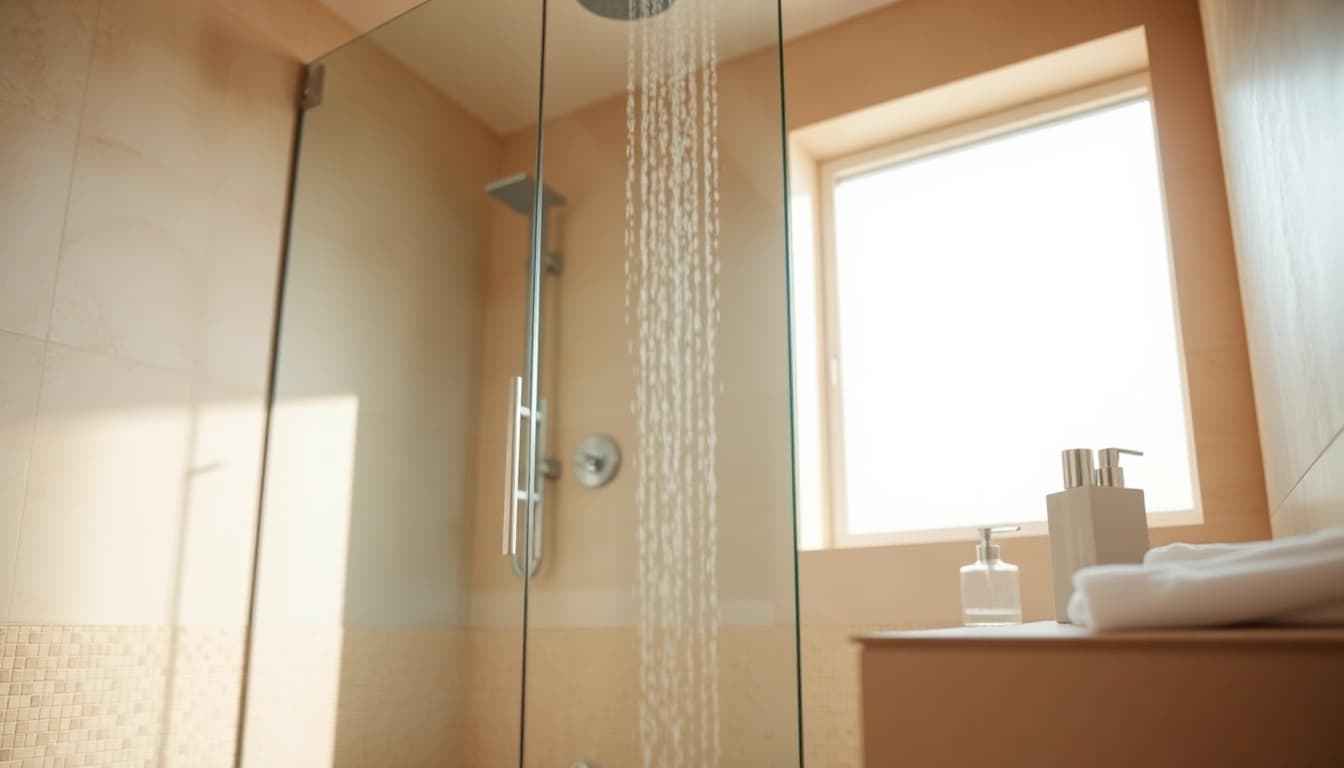 Experience the luxury of a modern sunny shower in a beautifully designed bathroom.
