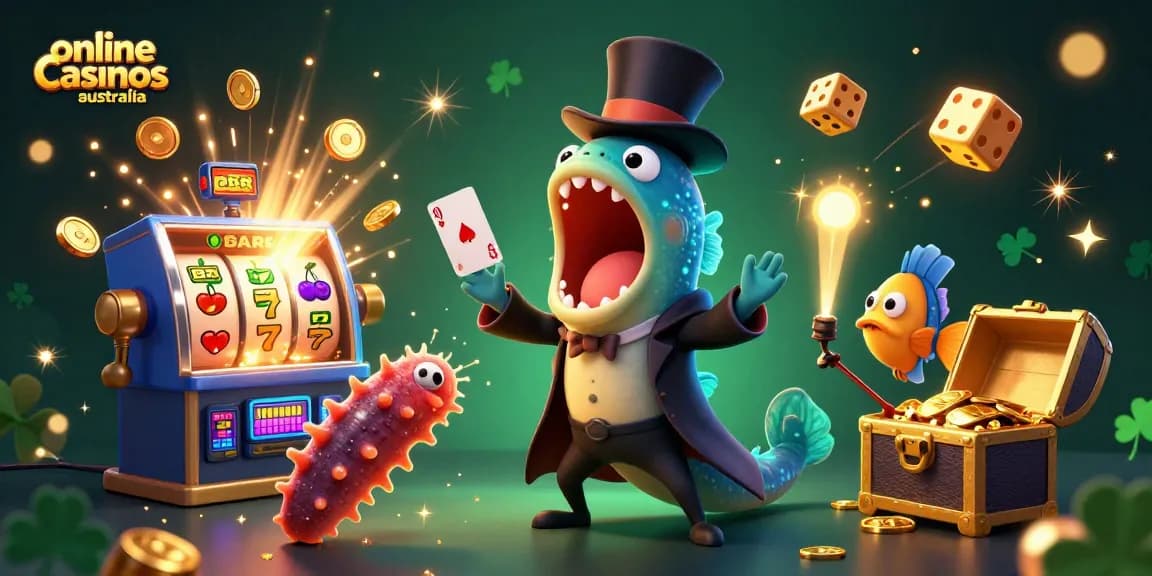 Engaging scene illustrating online casinos australia with vibrant characters and casino elements.