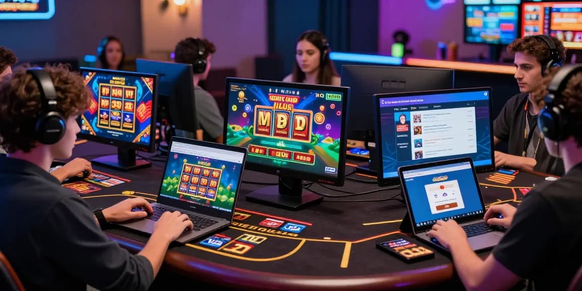 Engaged players at credit card casinos enjoying thrilling gambling experiences online with Visa and Mastercard.
