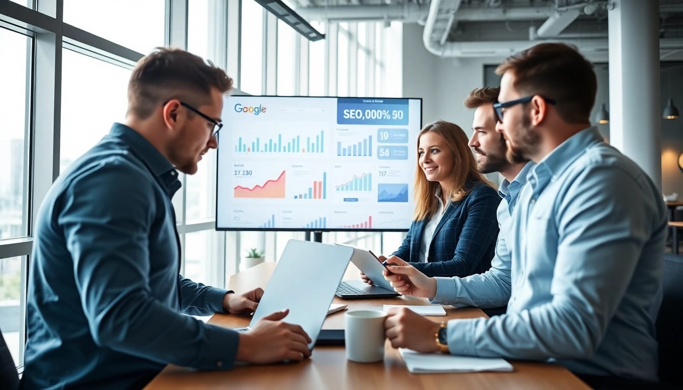 Boosting Clearwater FL SEO with a dedicated marketing team analyzing performance metrics.