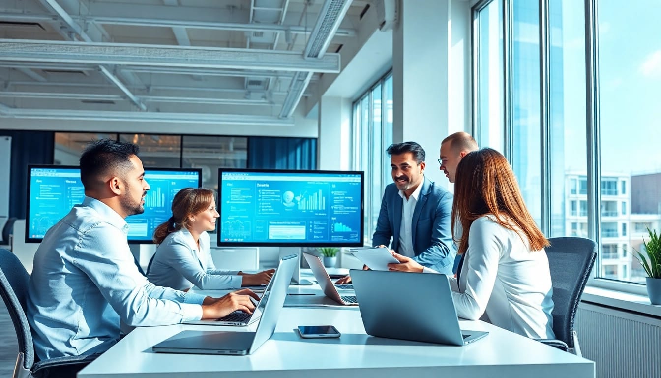 Engaging IT team providing managed it services near me in a collaborative office environment.