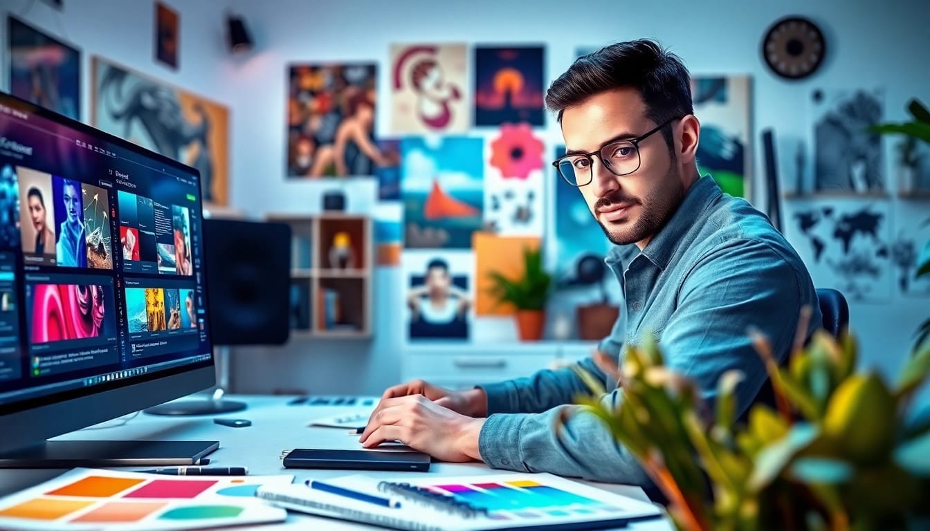 Creating innovative concepts at https://www.trilgameshproject.com in a bright and dynamic studio.