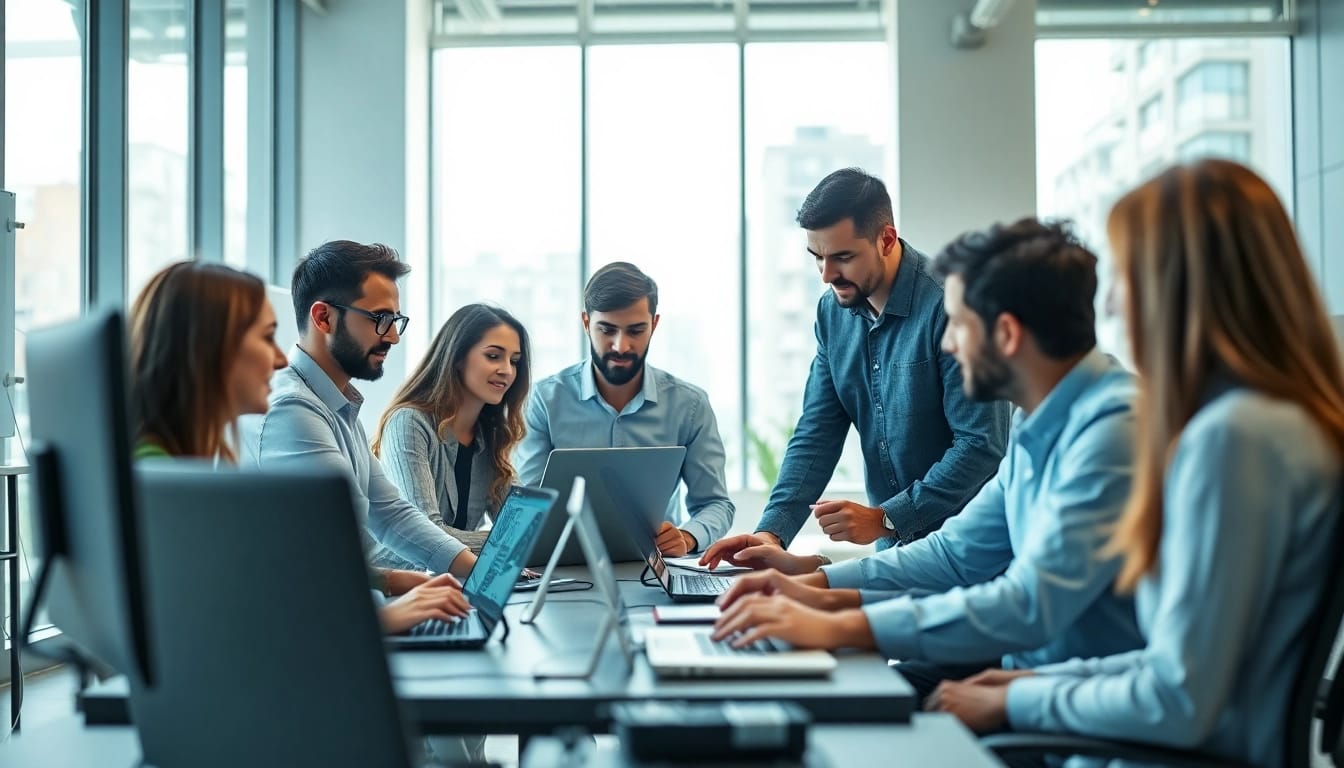 Collaborative software testing team at https://xqa.ca showcasing teamwork and quality assurance.