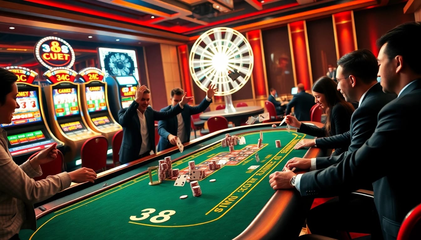 Experience excitement at the F8 BET casino table with players engaged in thrilling gameplay.