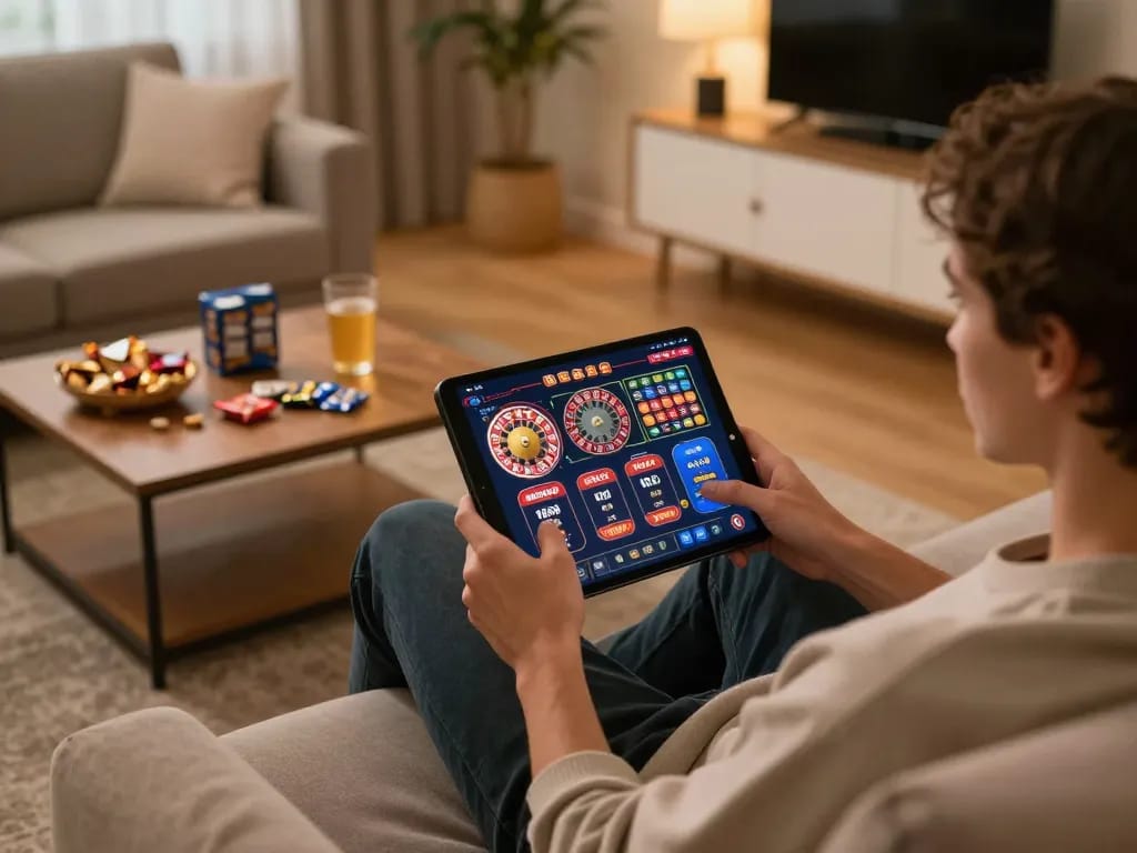 Engaging in live gameplay with the gg88 mobile app from the comfort of home.