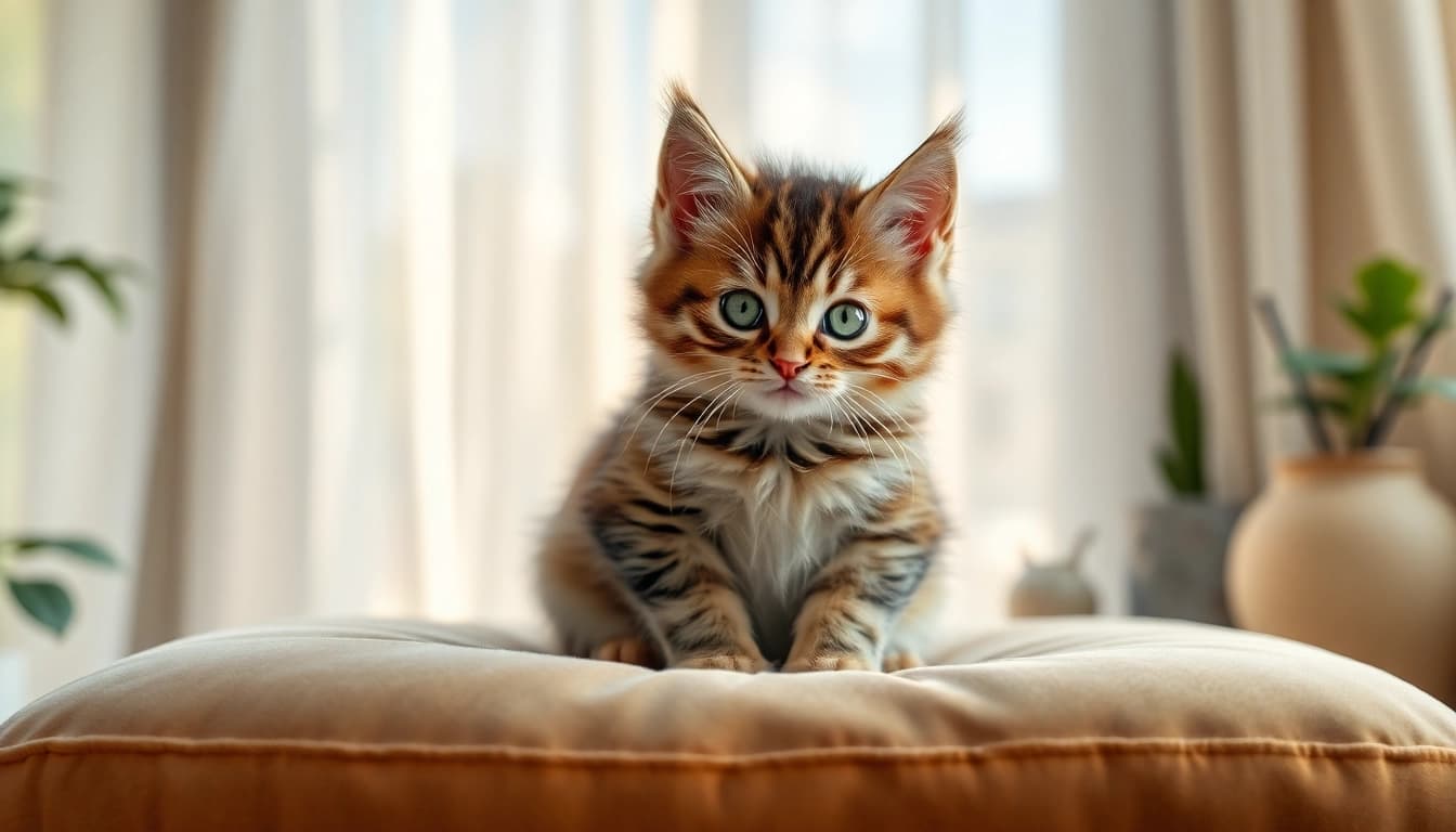 Maine Coon kittens for sale California showing playful expressions in a cozy setting.