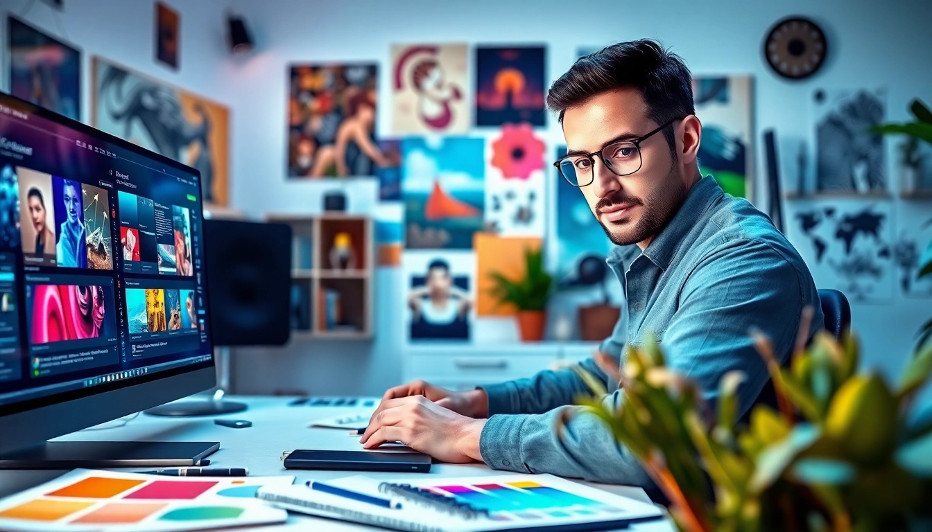 Creating innovative concepts at https://www.trilgameshproject.com in a bright and dynamic studio.