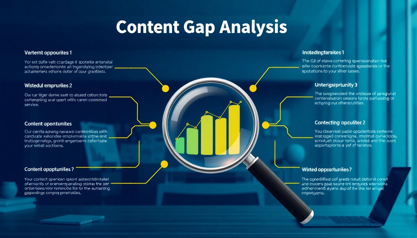 Illustration showing the Content Gap Analysis process with a focus on discovering insights.
