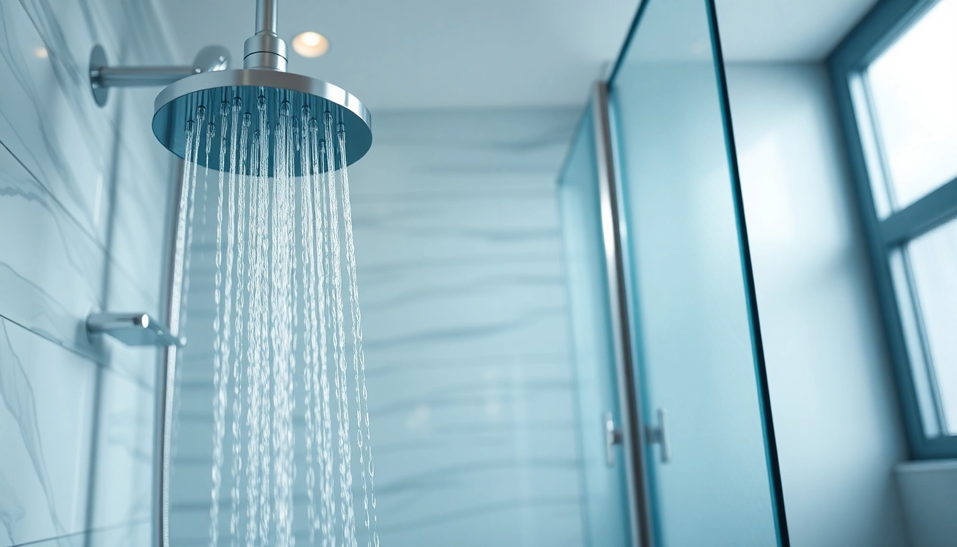 Experience elegant showers Australia with a luxurious rainfall showerhead in a stylish bathroom.
