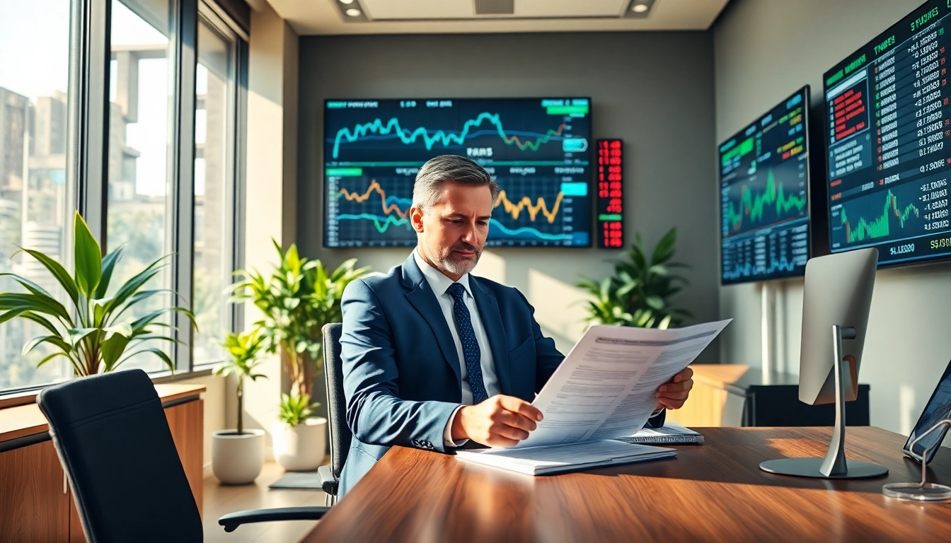 Analysieren von Investitionsmöglichkeiten auf https://zukunftkapital.de in einem modernen Büro.