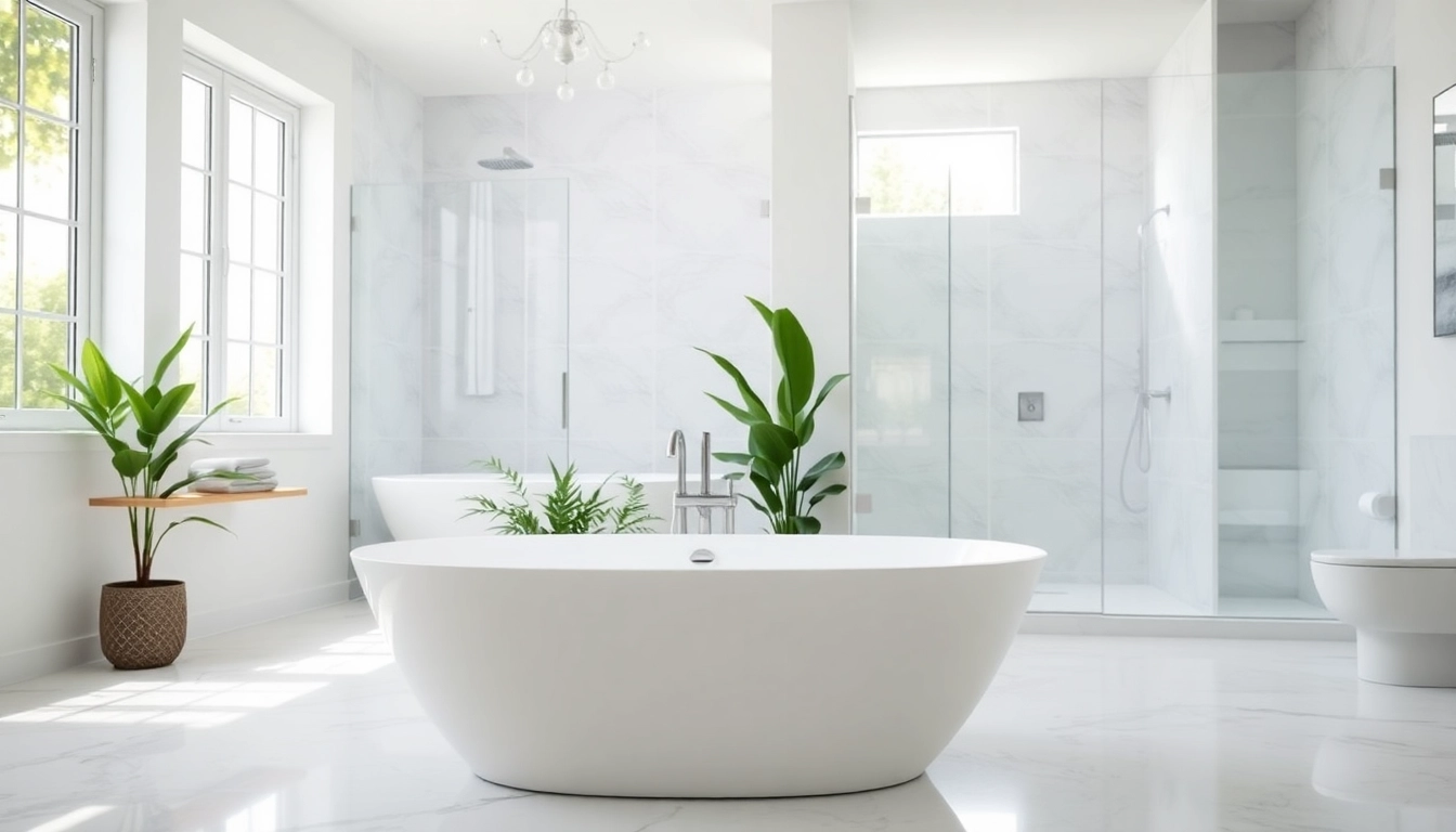 Revitalize your space with bathroom renovations near me featuring a modern freestanding tub.