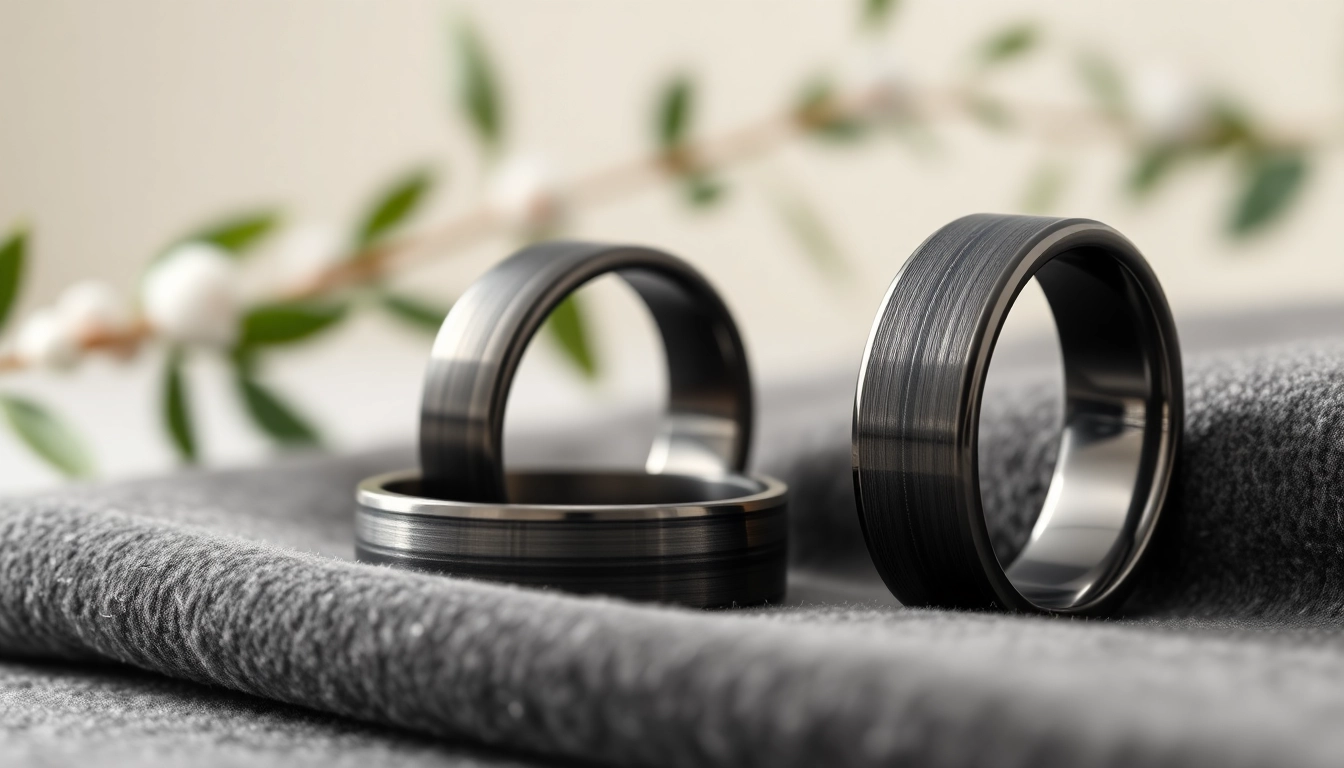 Shop stunning Gunmetal Wedding Bands for Men showcasing sleek and modern design.