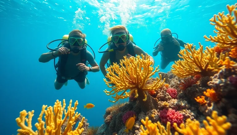 Scuba divers capturing the underwater beauty while showcasing https://marvinscubaexpeditions.com diving experiences.