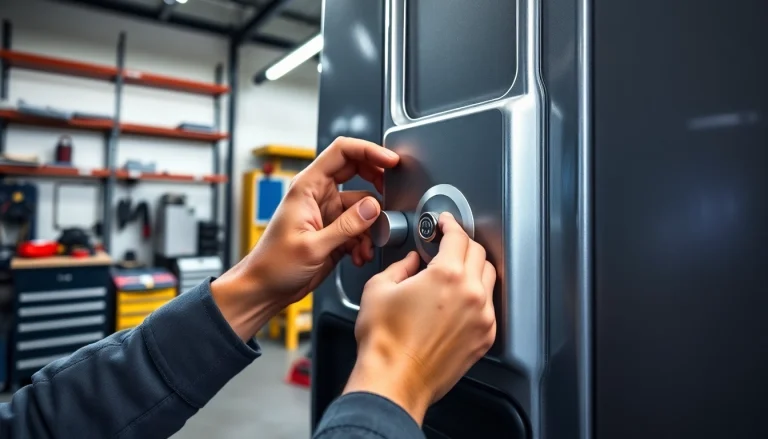 Installando il sistema di sicurezza su https://www.dakenlocks.com per un furgone commerciale.