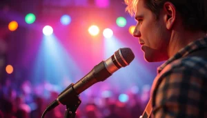 Capture of an MV88 microphone being used in a live music performance.