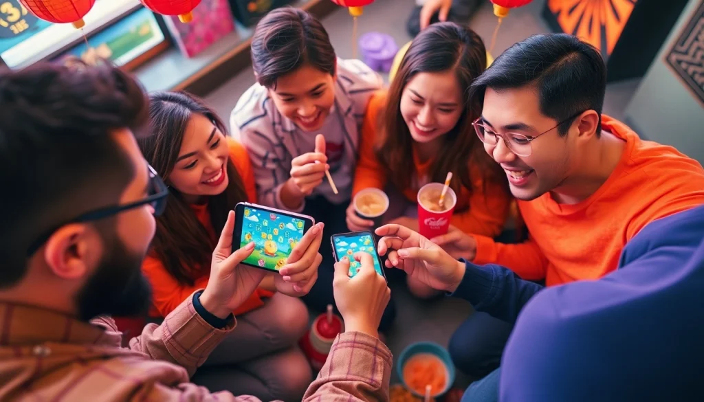 Players enthusiastically enjoying the tashan game on mobile devices, showcasing excitement and engagement.