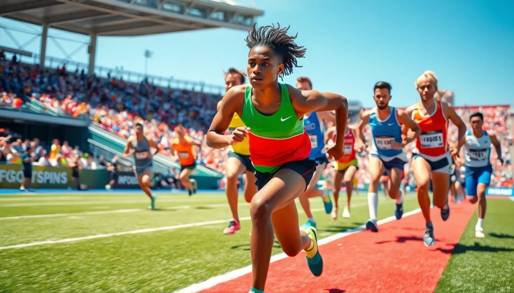 Les athlètes de pa-sport en compétition sur le terrain, illustrant la détermination et l'énergie.