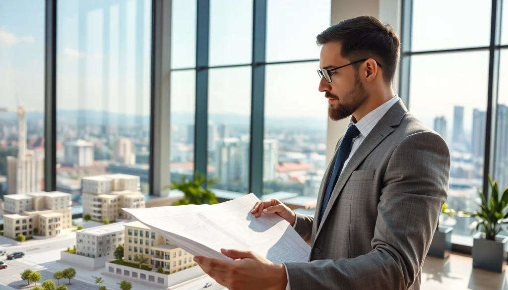 View of https://newdeveloperlaunch.sg property strategies with a real estate agent in a modern office.