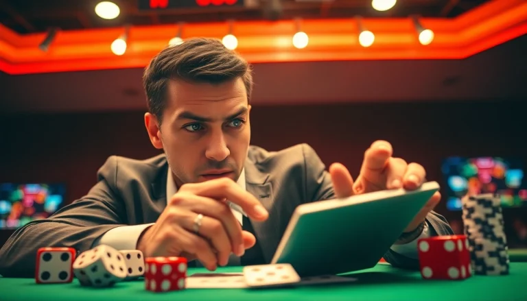 Analisa komengtoto oleh penjudi profesional dengan elemen kasino di sekitar.