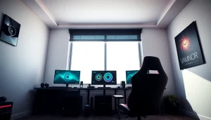 Enhance your gaming experience with RR88 equipment in a sleek, modern setup.