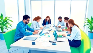 Collaborative meeting at https://www.ound-ound.com focusing on digital marketing strategies.