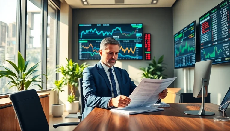 Analysieren von Investitionsmöglichkeiten auf https://zukunftkapital.de in einem modernen Büro.