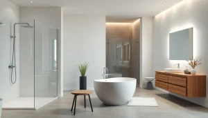 Sonni sanitär GmbH bietet hochwertige Badezimmerlösungen mit stilvollen Duschwänden und Möbeln.