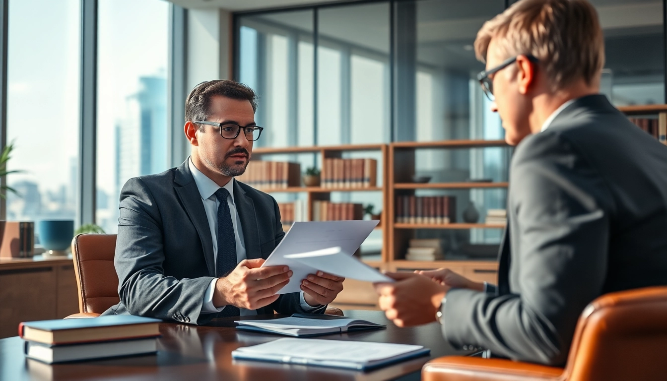 Consultation session at https://www.arcalaw.com highlighting a lawyer assisting a client.