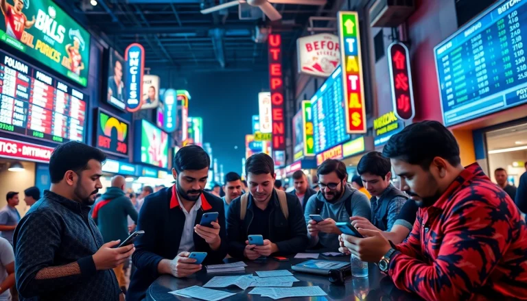 Engaging atmosphere displaying best sportsbooks Mexico with enthusiastic bettors analyzing odds in a vibrant city.