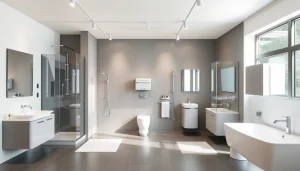 Erleben Sie Sonni sanitär hochwertige Badezimmerprodukte in einem stilvollen Display.