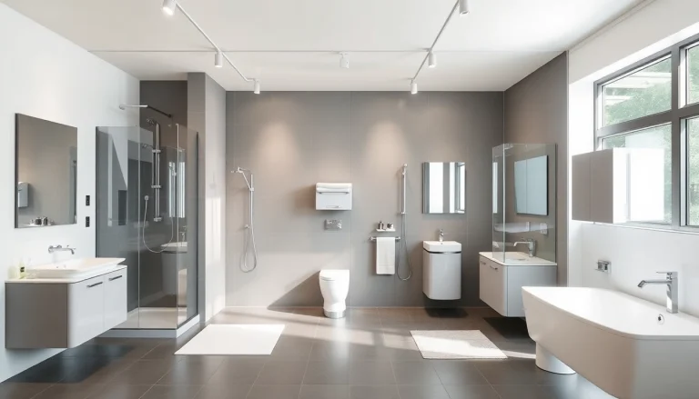 Erleben Sie Sonni sanitär hochwertige Badezimmerprodukte in einem stilvollen Display.