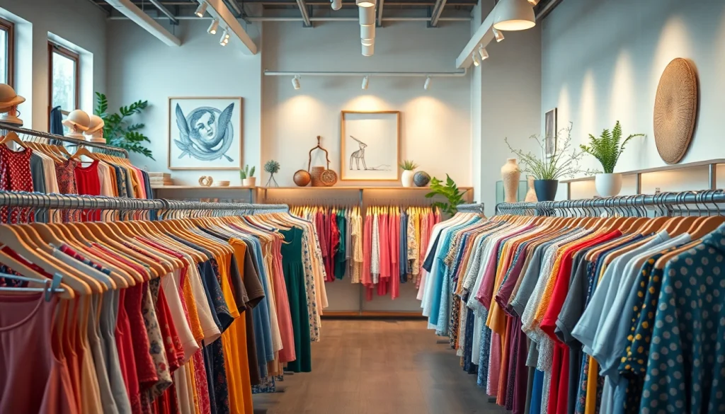 Exploring a stylish Clothing store filled with colorful apparel and inviting decor.