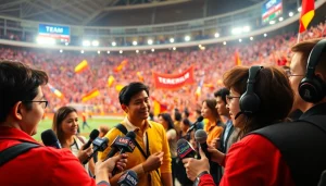 Cover a sports event live for sportsbytes.com.ph with energetic reporters engaging the audience.