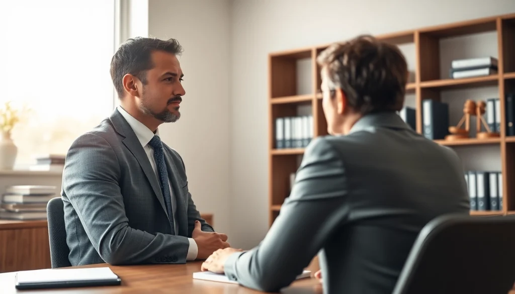 Consultation at https://www.chriseadslegal.com between attorney and client in a modern office.