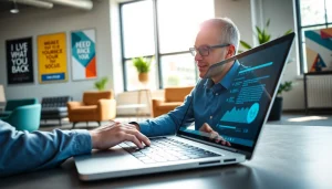 Utilizing https://www.speechlyapp.com for voice-to-text in a vibrant modern workspace.