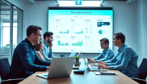 Showcase how Managed Services elevate team collaboration in a dynamic office environment.