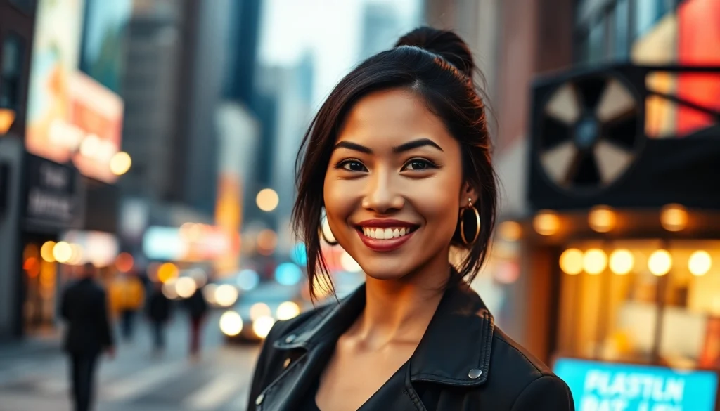 Showcasing Nicola Coughlan's vibrant spirit on https://diknews.co.uk/nicola-coughlan/ with a lively city backdrop.