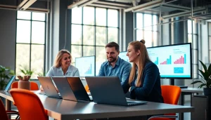 Enhancing digital strategies with insights from https://valuesfirst.com in a vibrant and collaborative office.