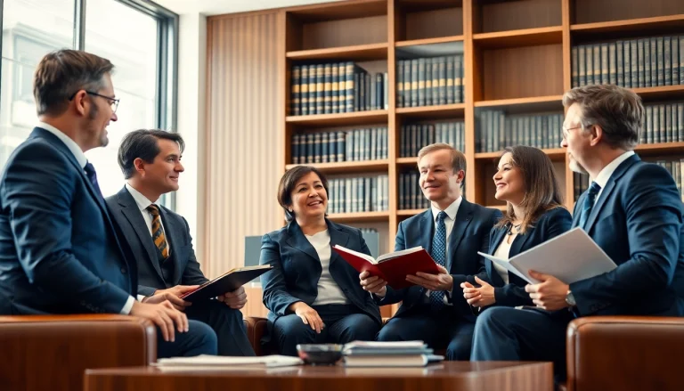 Engaging lawyers discussing legal matters at https://www.expertlawattorneys.com in a modern office.