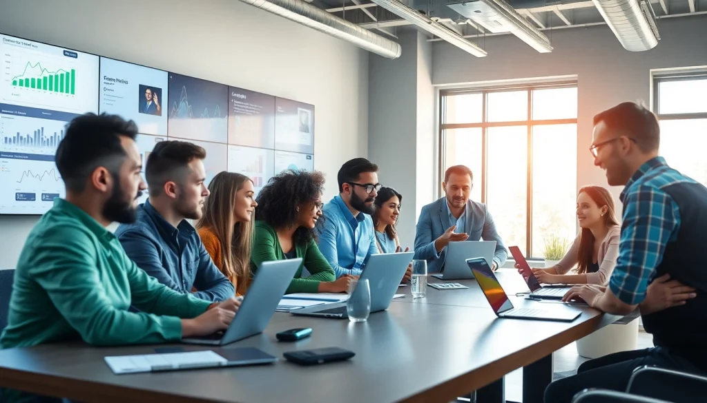 Showcase collaboration among Technology Companies with vibrant, modern workspace and engaged teams.