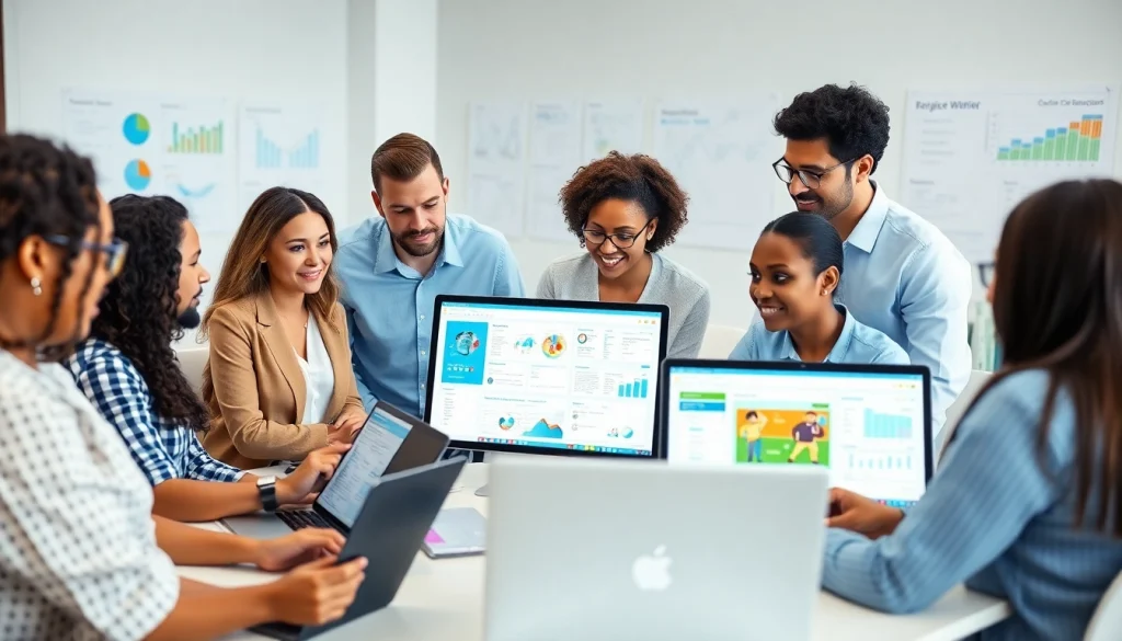 Engaging scene of functional QA testing with a diverse software testing team collaborating effectively.