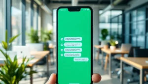 Engage customers effectively using whatsapp api displayed on a smartphone in a professional setting.