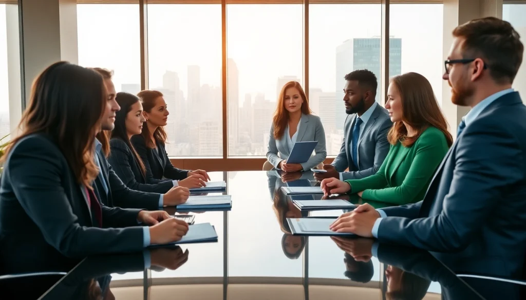 Engaging legal consultation at https://www.turnpikelaw.com with diverse attorneys in a modern office.