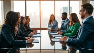 Engaging legal consultation at https://www.turnpikelaw.com with diverse attorneys in a modern office.