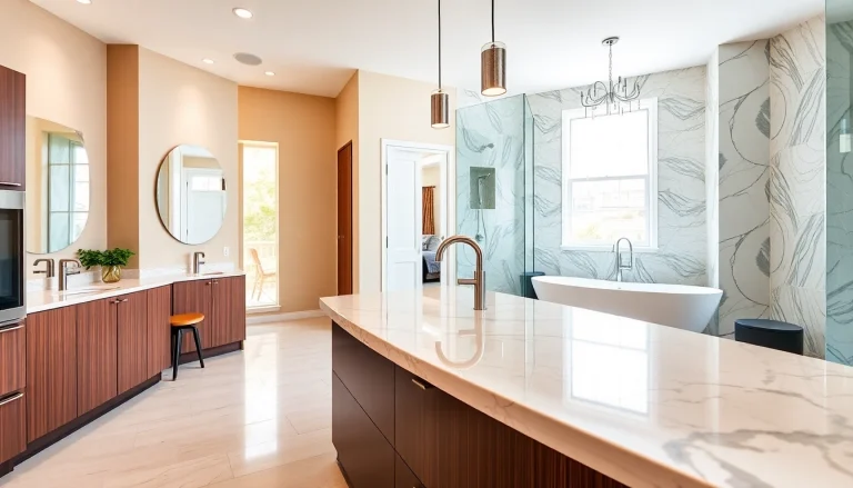 Revitalize your space with bathroom and kitchen remodeling showcasing modern elegance.