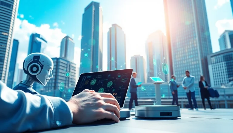 Engaging visual representing technology advancements at https://mohamedmmblog.tech, showcasing AI and IoT integration.