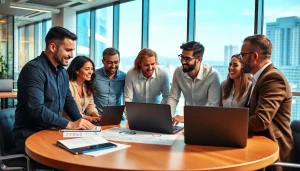 Plan marketing strategies at https://fhpts.com with a diverse team in a modern office.